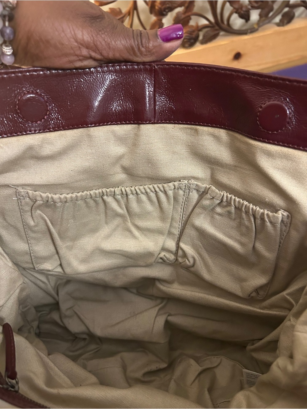 Elliott Lucca Braided Leather Patchwork Shoulder Bag in Burgundy - Picture 10 of 12